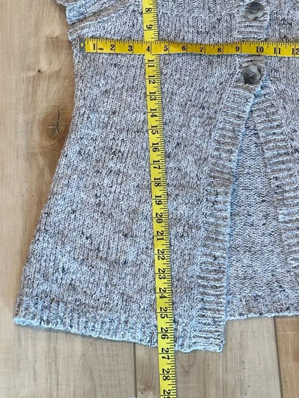 Women's Lightweight Knit Raglan Sleeve Vest-Cardigan Brown/Tan /Cream Large - Picture 5 of 8